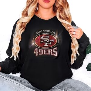 New San Francisco 49ers Long Sleeve Unisex Bling Tshirt S-XL